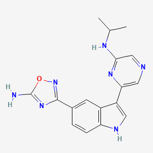 3-(3-(6-(isopropylamino)pyrazin-2-yl)-1H-indol-5-yl)-1,2,4-oxadiazol-5-amine