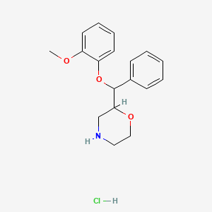 molecular formula C18H22ClNO3 B8418281 2-(alpha-(o-Methoxyphenoxy)benzyl)morpholine hydrochloride 