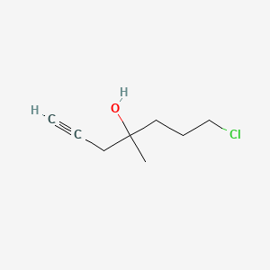 molecular formula C8H13ClO B8418289 7-Chloro-4-hydroxy-4-methyl-1-heptyne 