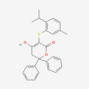 4-hydroxy-5-(2-isopropyl-5-methyl-phenyl)sulfanyl-2,2-diphenyl-3H-pyran-6-one