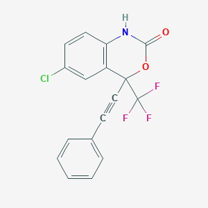 molecular formula C17H9ClF3NO2 B8418380 6-chloro-4-(2-phenylethynyl)-4-(trifluoromethyl)-1H-3,1-benzoxazin-2-one 