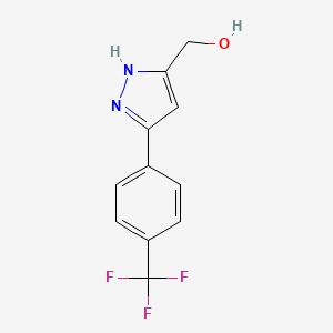 molecular formula C11H9F3N2O B8418388 [5-(4-Trifluoromethyl-phenyl)-1H-pyrazol-3-yl]-methanol 
