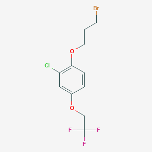 molecular formula C11H11BrClF3O2 B8418410 3-Bromopropyl 2-chloro-4-(2,2,2-trifluoroethoxy)phenyl ether 