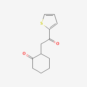 molecular formula C12H14O2S B8418416 2-[2-(2-Thienyl)-2-oxoethyl]cyclohexanone 