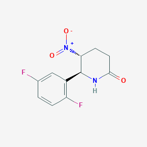 molecular formula C11H10F2N2O3 B8418433 (5R,6S)-6-(2,5-difluorophenyl)-5-nitropiperidin-2-one 