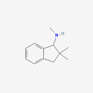 molecular formula C12H17N B8418466 2,3-dihydro-N,2,2-trimethyl-1H-inden-1-amine 