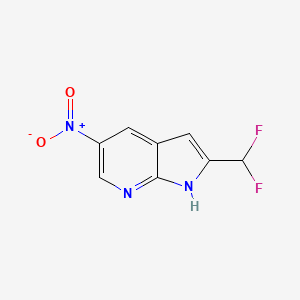 molecular formula C8H5F2N3O2 B8418558 1H-Pyrrolo[2,3-b]pyridine, 2-(difluoromethyl)-5-nitro- 