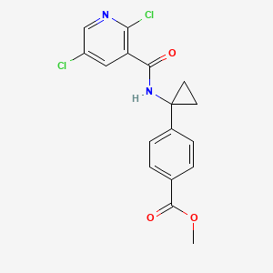 molecular formula C17H14Cl2N2O3 B8418605 Methyl 4-(1-(2,5-dichloronicotinamido)cyclopropyl)benzoate 