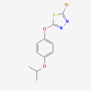 molecular formula C11H11BrN2O2S B8418612 2-Bromo-5-(4-isopropoxyphenoxy)-1,3,4-thiadiazole CAS No. 946884-42-0