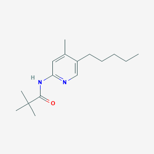 molecular formula C16H26N2O B8418694 4-Methyl-2-(trimethylacetyl)amino-5-(1-pentyl)-pyridine 