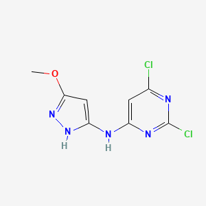 molecular formula C8H7Cl2N5O B8418702 2,6-Dichloro-N-(5-methoxy-1H-pyrazol-3-yl)pyrimidin-4-amine CAS No. 935667-40-6