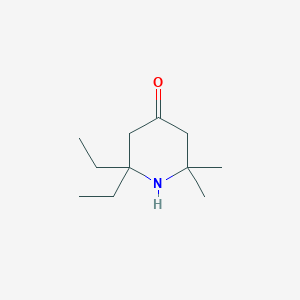 molecular formula C11H21NO B8418725 2,2-Dimethyl-6,6-diethyl-4-oxopiperidine 