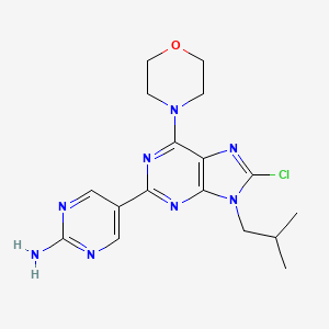 molecular formula C17H21ClN8O B8418762 5-(8-Chloro-9-isobutyl-6-morpholino-9H-purin-2-yl)pyrimidin-2-amine 