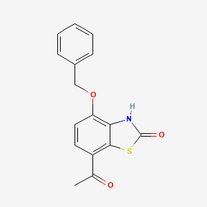 molecular formula C16H13NO3S B8418763 7-Acetyl-4-(benzyloxy)-1,3-benzothiazol-2(3H)-one CAS No. 662111-34-4