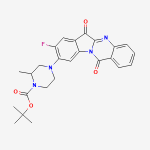 molecular formula C25H25FN4O4 B8418776 4-(8-Fluoro-6,12-dioxo-6,12-dihydro-indolo[2,1-b]quinazolin-9-yl)-2-methyl-piperazine-1-carboxylic acid tert-butyl ester 