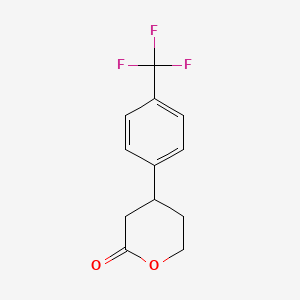 molecular formula C12H11F3O2 B8418782 2H-Pyran-2-one, tetrahydro-4-[4-(trifluoromethyl)phenyl]- 