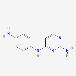 molecular formula C11H13N5 B8418791 N4-(4-Aminophenyl)-6-methylpyrimidine-2,4-diamine 