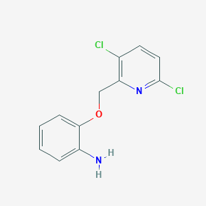 molecular formula C12H10Cl2N2O B8418795 ((3,6-Dichloro-2-pyridinyl)methoxy)benzenamine 