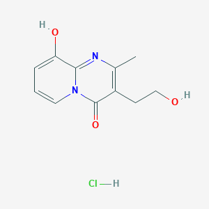 molecular formula C11H13ClN2O3 B8418810 9-Hydroxy-3-(2-hydroxyethyl)-2-methyl-4h-pyrido[1,2-a]pyrimidin-4-onehydrochloride 