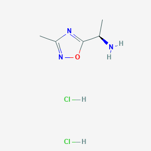 molecular formula C5H11Cl2N3O B8418836 (R)-1-(3-Methyl-1,2,4-oxadiazol-5-yl)ethanamine dihydrochloride 