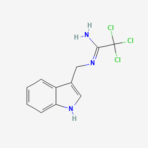 molecular formula C11H10Cl3N3 B8418849 N-(3-indolylmethyl) trichloroacetamidine 
