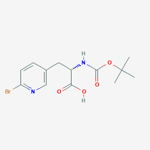 molecular formula C13H17BrN2O4 B8418888 (S)-3-(6-Bromopyridin-3-yl)-2-((tert-butoxycarbonyl)amino)propanoic acid 