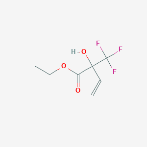 molecular formula C7H9F3O3 B8418914 2-Hydroxy-2-trifluoromethyl-but-3-enoic acid ethyl ester 