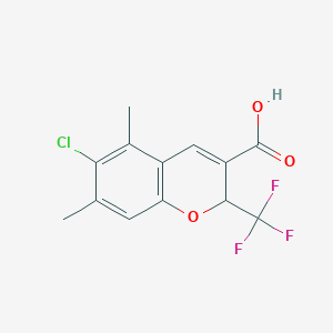 6-chloro-5,7-dimethyl-2-(trifluoromethyl)-2H-chromene-3-carboxylic Acid