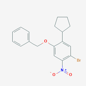 molecular formula C18H18BrNO3 B8418991 1-(Benzyloxy)-4-bromo-2-cyclopentyl-5-nitrobenzene 