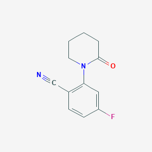 molecular formula C12H11FN2O B8418997 4-Fluoro-2-(2-oxopiperidin-1-yl)benzonitrile 