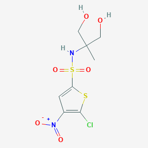 molecular formula C8H11ClN2O6S2 B8419062 5-Chloro-4-nitro-thiophene-2-sulfonic acid (2-hydroxy-1-hydroxymethyl-1-methyl-ethyl)-amide 