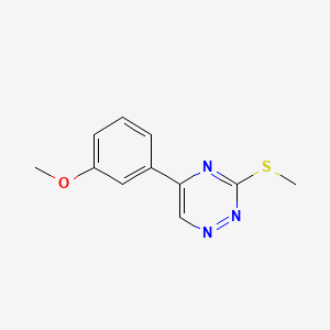 molecular formula C11H11N3OS B8419071 3-(Methylsulfanyl)-5-(3-methoxyphenyl)-1,2,4-triazine 