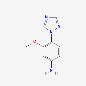 molecular formula C9H10N4O B8419255 3-Methoxy-4-(1H-1,2,4-triazol-1-yl)benzenamine 