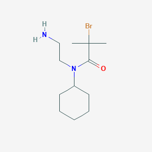 molecular formula C12H23BrN2O B8419261 N-(2-aminoethyl)-2-bromo-N-cyclohexyl-2-methylpropanamide 