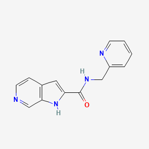 molecular formula C14H12N4O B8419317 N-(2-pyridinylmethyl)-1H-pyrrolo[2,3-c]pyridine-2-carboxamide 