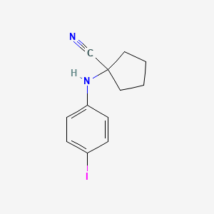 molecular formula C12H13IN2 B8419337 1-(4-Iodo-phenylamino)-cyclopentanecarbonitrile 