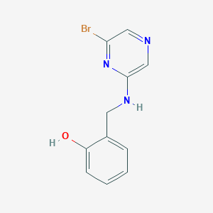 molecular formula C11H10BrN3O B8419354 2-[(6-Bromopyrazin-2-ylamino)methyl]phenol 