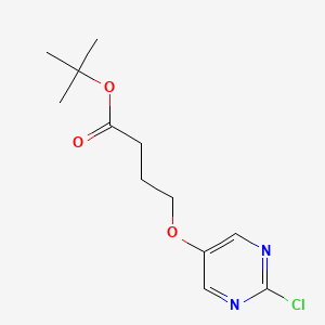 molecular formula C12H17ClN2O3 B8419413 Tert-butyl 4-(2-chloro-pyrimidin-5-yloxy)-butyrate 