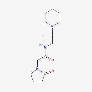 molecular formula C15H27N3O2 B8419421 N-[2-Methyl-2-(piperidin-1-yl)propyl]-2-(2-oxopyrrolidin-1-yl)acetamide CAS No. 68497-69-8