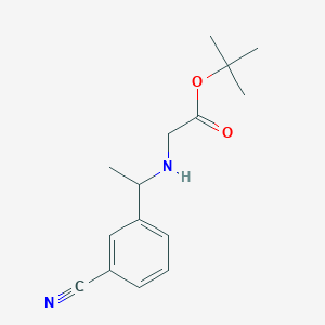 molecular formula C15H20N2O2 B8419494 tert-butyl N-[1-(3-cyanophenyl)ethyl]glycinate 