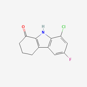 molecular formula C12H9ClFNO B8419538 8-Chloro-6-fluoro-2,3,4,9-tetrahydro-1H-carbazol-1-one 