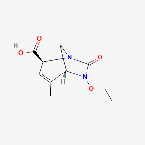 molecular formula C11H14N2O4 B8419569 (2S,5R)-6-(allyloxy)-4-methyl-7-oxo-1,6-diazabicyclo[3.2.1]oct-3-ene-2-carboxylic acid 
