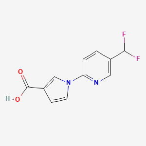 molecular formula C11H8F2N2O2 B8419572 1-[5-(Difluoromethyl)pyridin-2-yl]-1H-pyrrole-3-carboxylic acid 