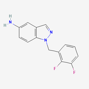 molecular formula C14H11F2N3 B8419769 1-(2,3-difluorobenzyl)-1H-indazol-5-amine 
