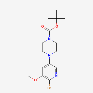 molecular formula C15H22BrN3O3 B8419784 4-Tert-butoxycarbonyl-1-(6-bromo-5-methoxy-3-pyridyl)-piperazine CAS No. 412347-36-5