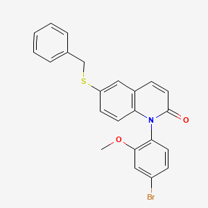 molecular formula C23H18BrNO2S B8419837 6-(benzylthio)-1-(4-bromo-2-methoxyphenyl)quinolin-2(1H)-one 