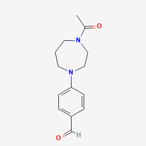 molecular formula C14H18N2O2 B8419848 4-(4-Acetyl-1,4-diazepan-1-yl)benzaldehyde 