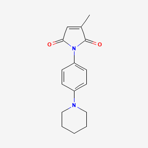 molecular formula C16H18N2O2 B8419880 (4-(3-Methyl-2,5-dioxo-3-pyrrolinyl)phenyl)piperidine 
