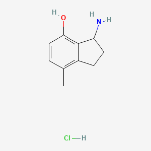 molecular formula C10H14ClNO B8419899 1-Amino-7-hydroxy-4-methylindane hydrochloride 