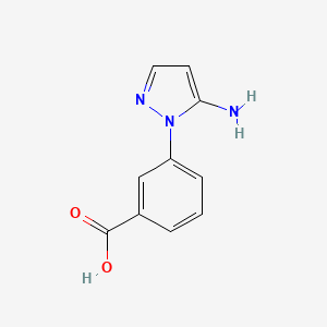 molecular formula C10H9N3O2 B8419919 3-(5-Aminopyrazol-1-yl)benzoic acid 